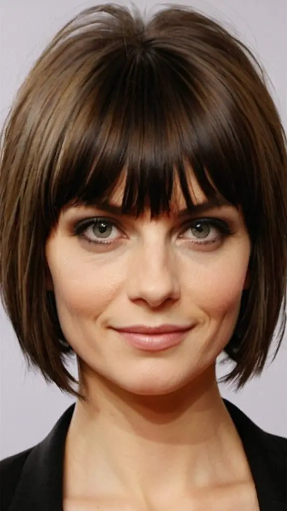 Stacked Bob with Bangs Short Fringe Hairstyles