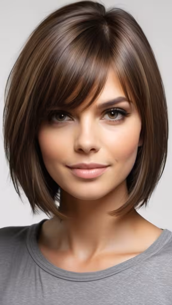 Straight Face-Framing Layers Medium Straight Hairstyles and Haircuts