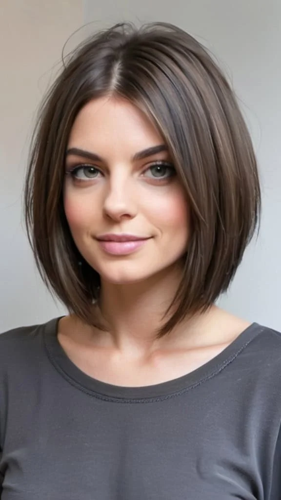 Straight Inverted Lob Medium Length Hairstyles for Thin Hair