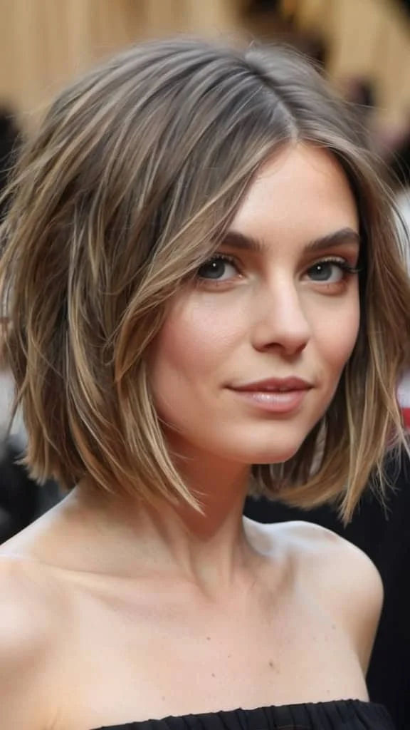 Textured Lob Medium Length Hairstyles for Thin Hair