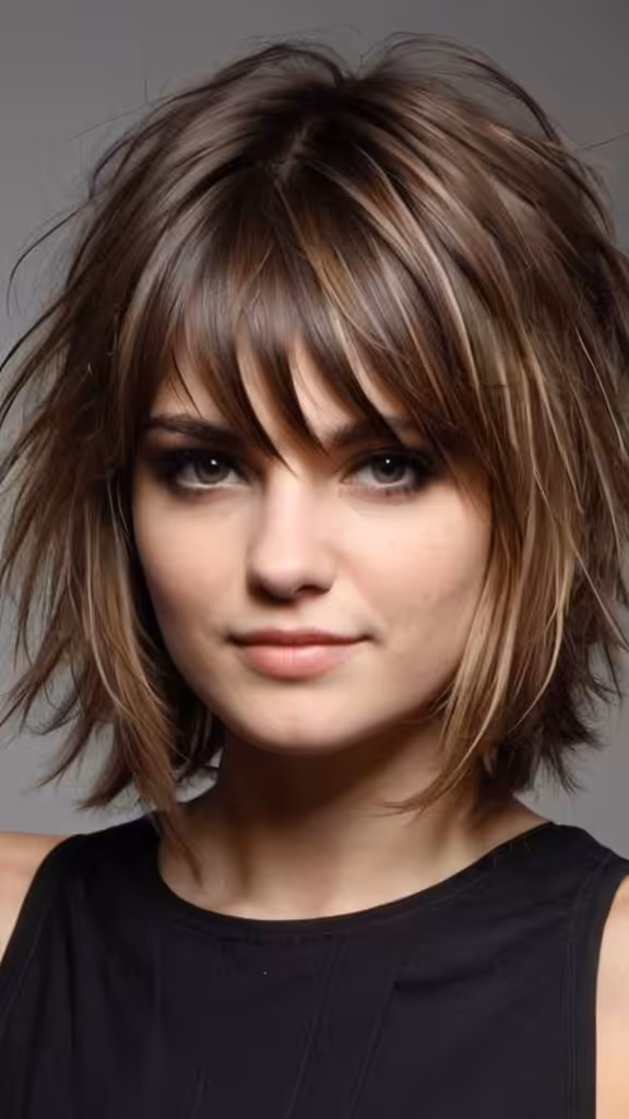 The Disheveled Cut Medium Hairstyles for Round Faces