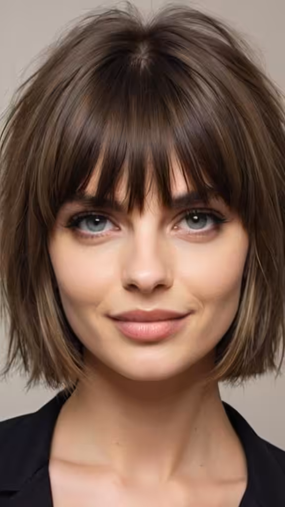 Tousled Bob with Straight Bangs Layered Haircuts with Bangs Layered Haircuts with Bangs