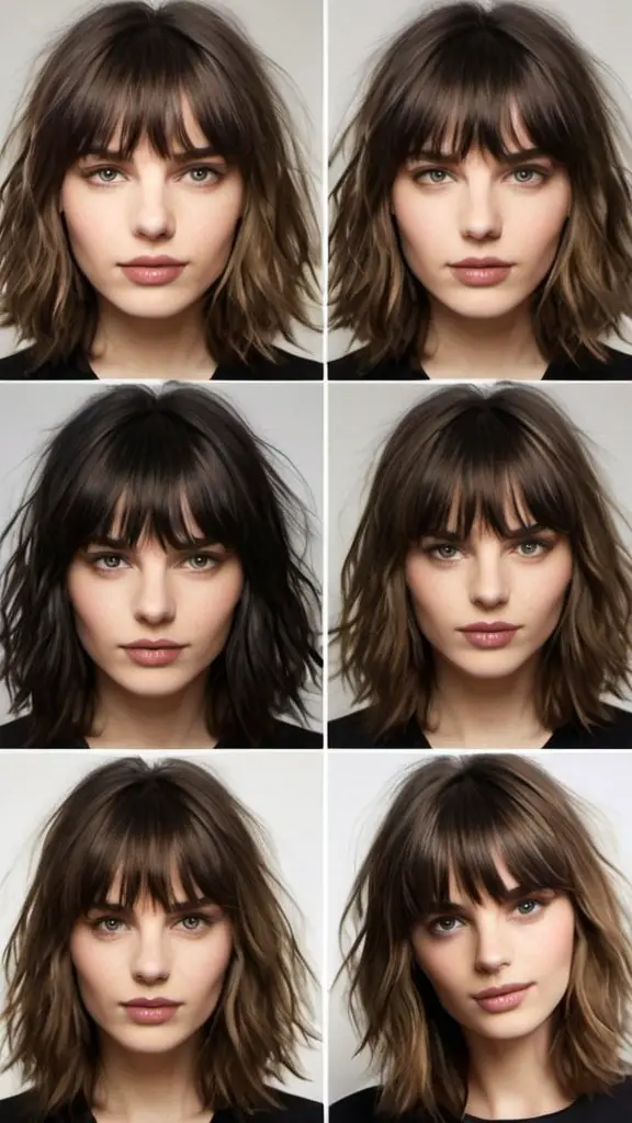 Medium-Length Haircuts with Bangs