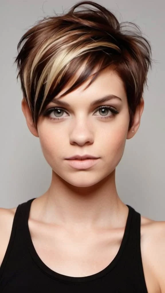 Edgy Short Hair with Highlights