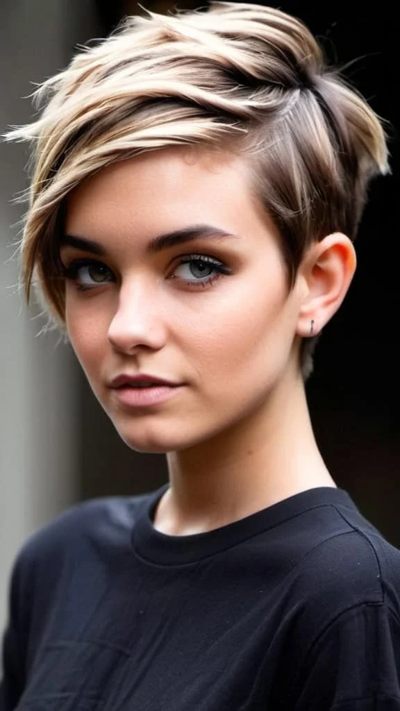 Edgy Short Hair with Highlights
