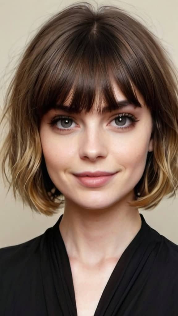 Wavy Bob with Bangs Bob Haircuts for Fine Hair
