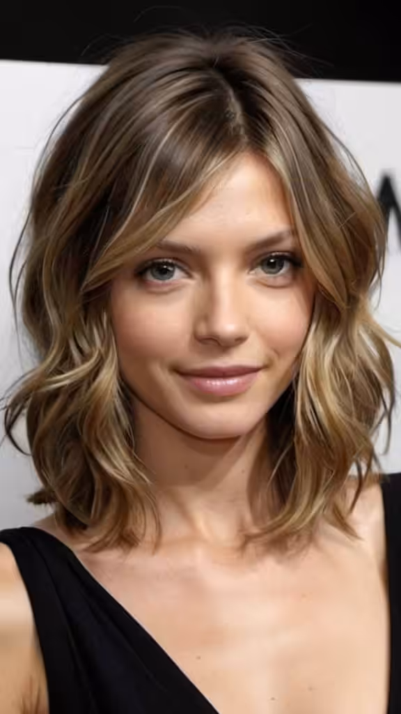 Wavy Layers Medium Length Hairstyles for Thin Hair