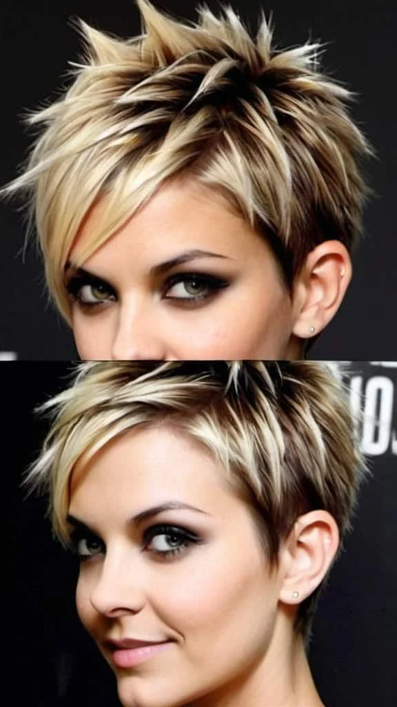 Wavy Spiked Pixie Short Spiky Haircuts for Women