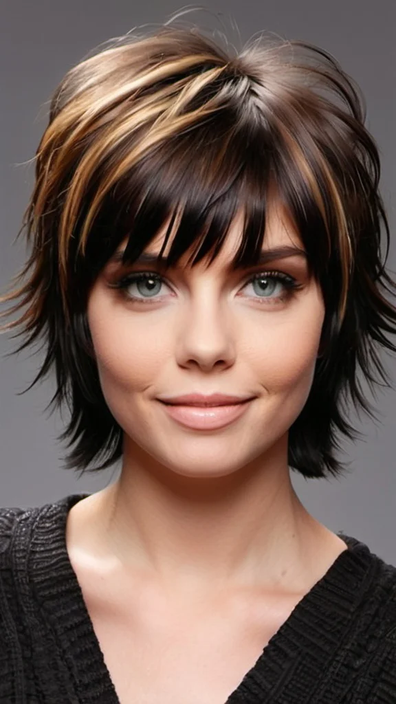 Short Angled Shag Medium Shag Haircut