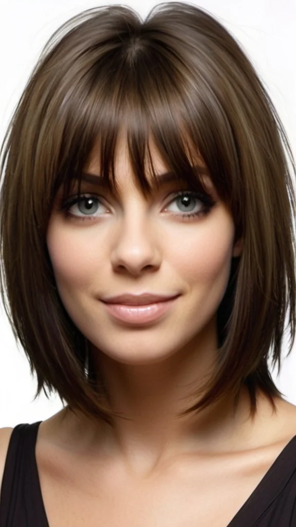 Wispy Banged Straight Hair Medium Straight Hairstyles and Haircuts