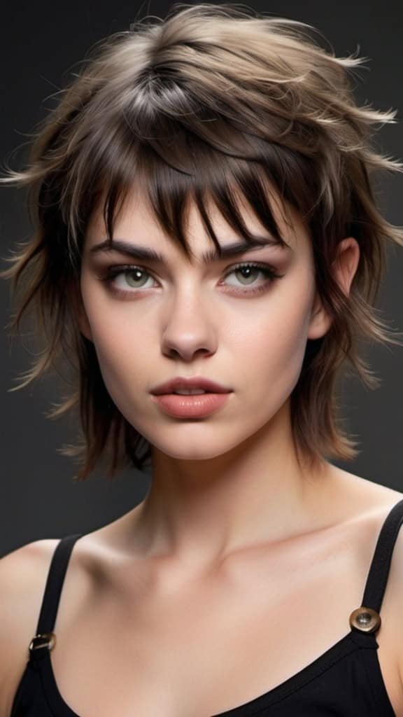 Wolf Cut With Choppy Micro Bangs Daring Medium-Length Wolf Cut