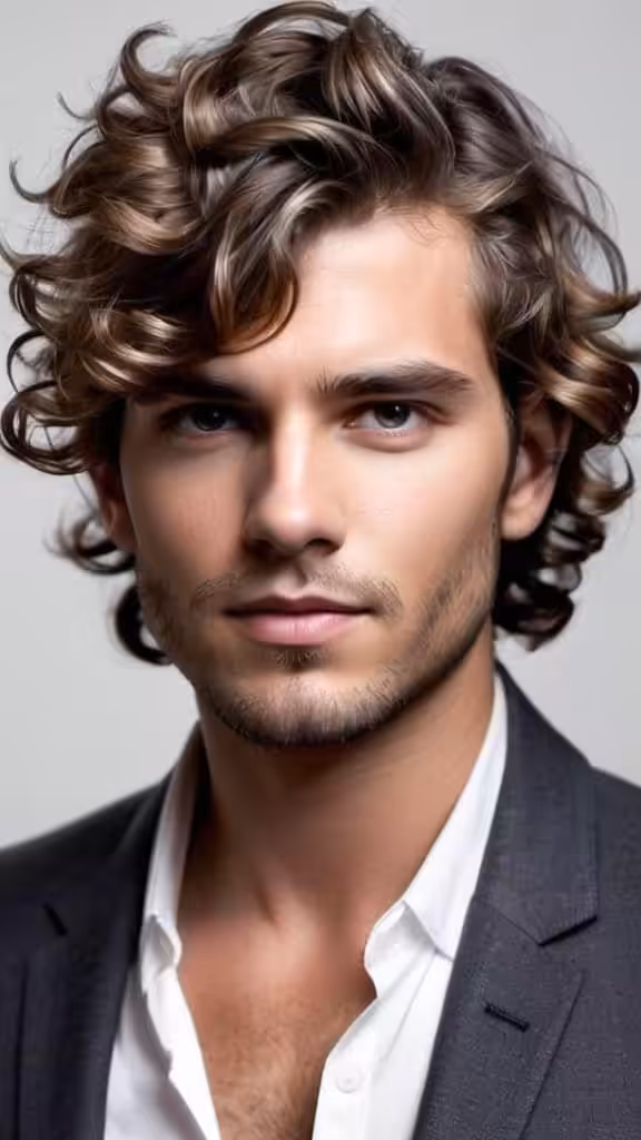 Free-Flowing Curls Medium Hairstyles for Men