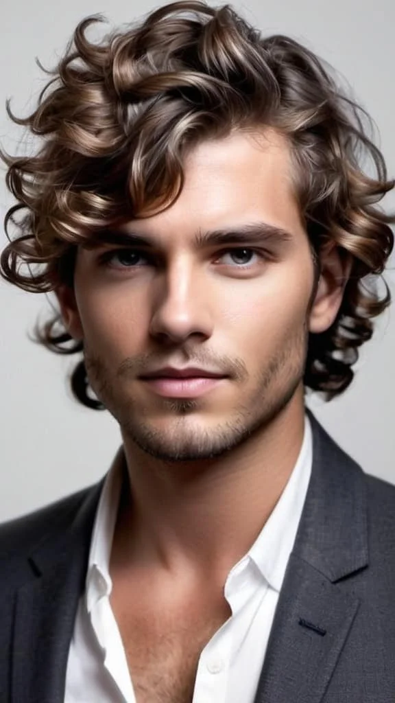 Free-Flowing Curls Medium Hairstyles for Men