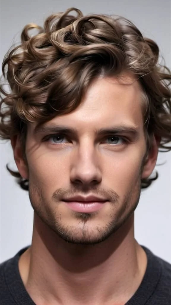 Loose Curls Medium Hairstyles for Men