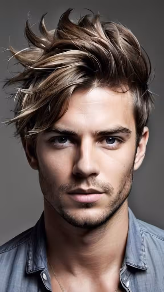 Messy Hairstyle Medium Hairstyles for Men