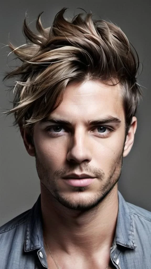 Messy Hairstyle Medium Hairstyles for Men