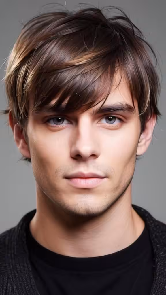 Sideswept Bangs Medium Hairstyles for Men