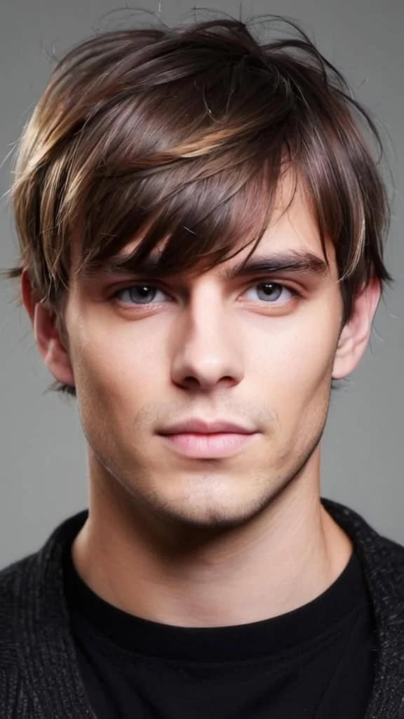 Sideswept Bangs Medium Hairstyles for Men