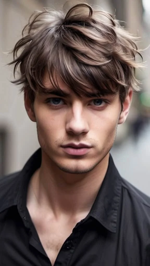 The Messy Fringe Medium Hairstyles for Men