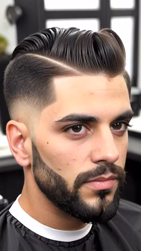 Comb Over with Low Taper Fade