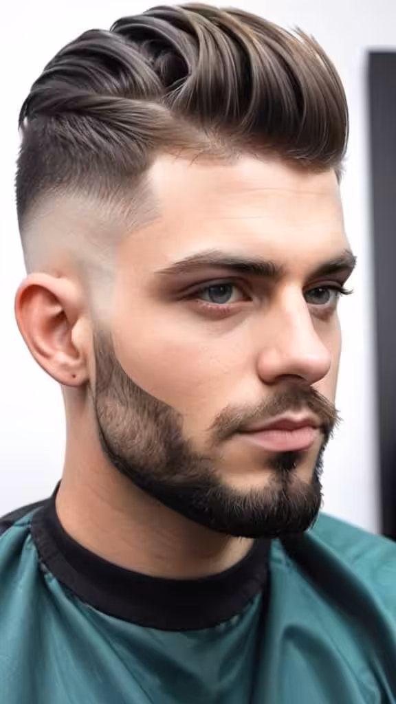 High Fade with Asymmetrical Top High Taper Fade
