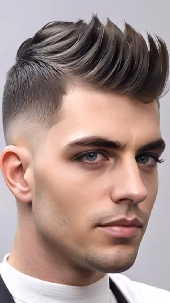 High Fade with Forward Fringe High Taper Fade