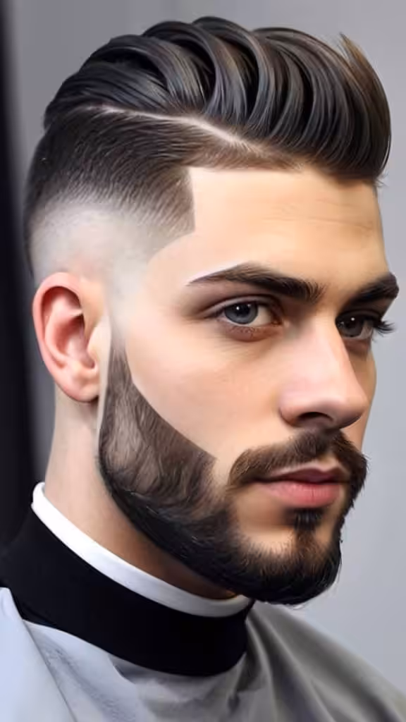 High Fade with Neat Part High Taper Fade