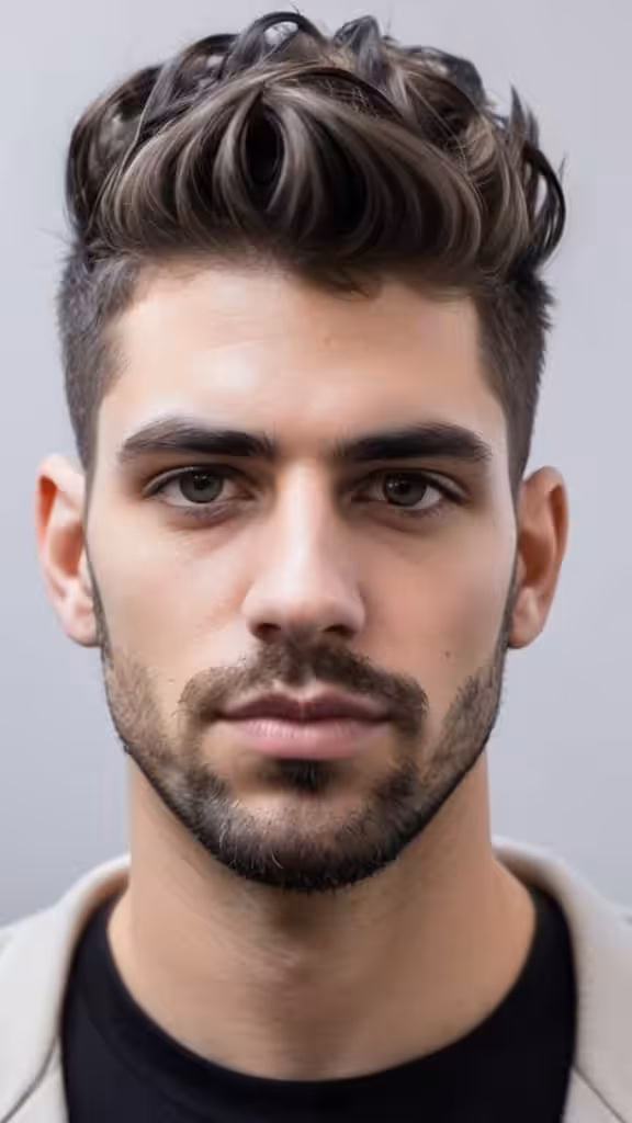 Low Drop Taper with Messy Hair Low Taper Fade