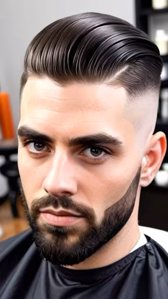Low Fade with Side Part Low Taper Fade