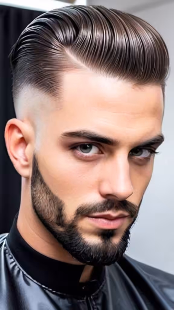 Low Fade with Slick Back Low Taper Fade