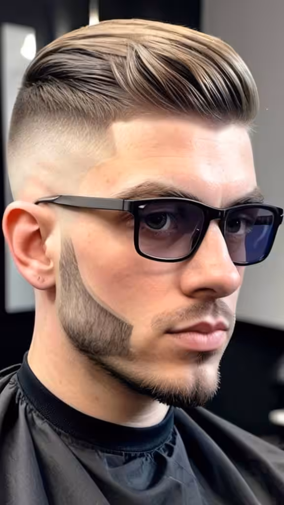 Mid Fade with Blunt Cut Mid Taper Fade