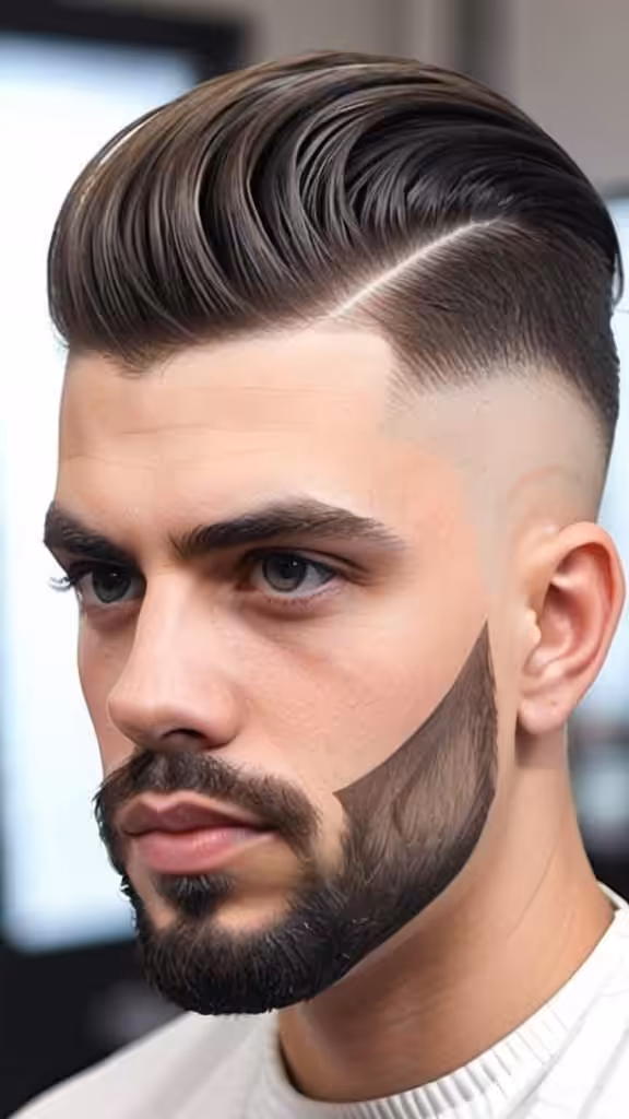 Mid Fade with Design Mid Taper Fade