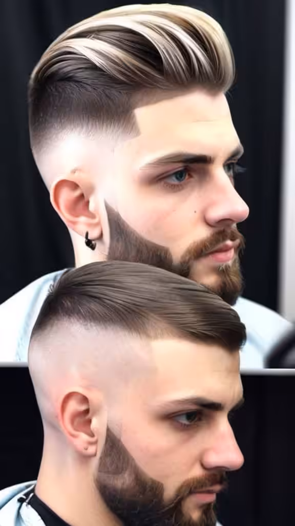 Mid Fade with Step Cut Mid Taper Fadea