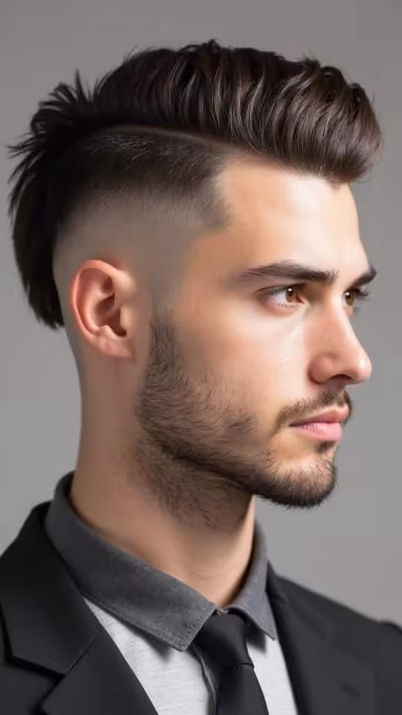 Modern Mullet with Mid Fade Mid Taper Fade