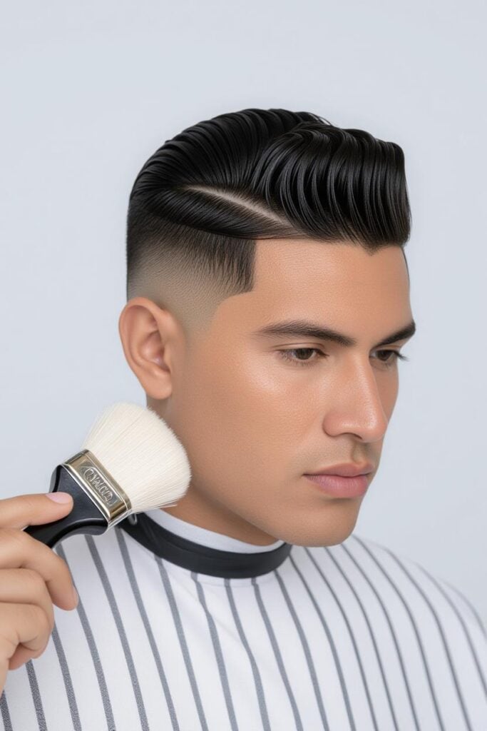 35 High Taper Fade haircuts for Men in 2025 A man with a high taper fade waves, 360 waves on top styled with a durag and short tapered sides.