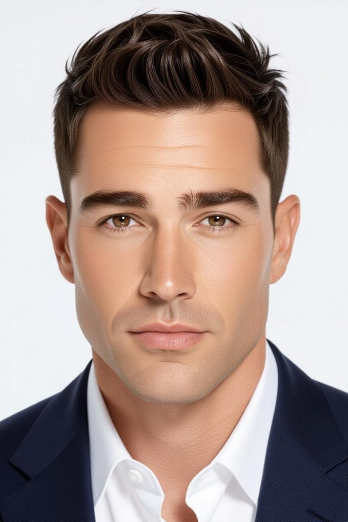 Mid Taper Fade: 35 Unique Styles for Men in 2025 Mid taper fade buzz with edge, short buzzed hairstyle, crisp look