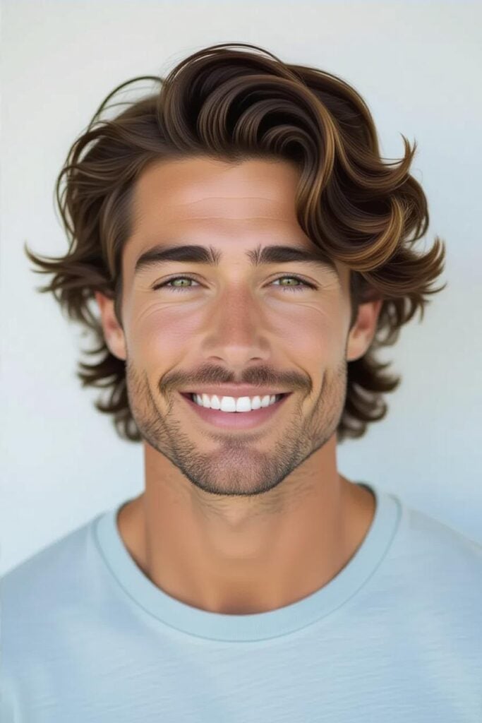 Mid Taper Fade: 35 Unique Styles for Men in 2025 Mid taper fade tousled waves, tousled wavy hairstyle, textured look