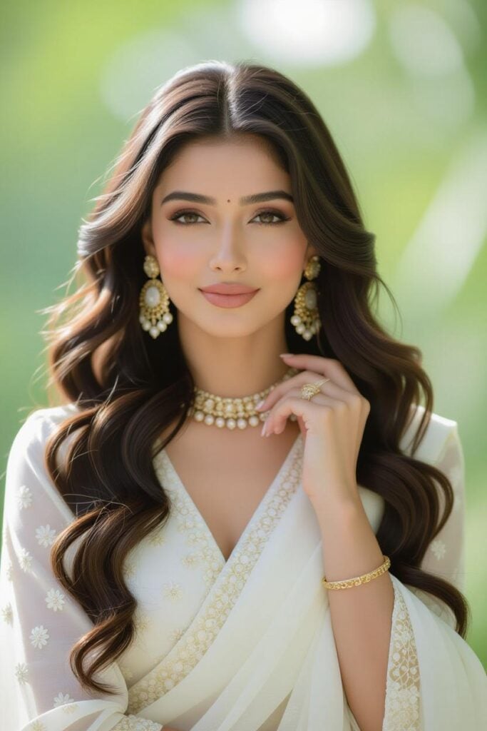 Bridal Hairstyles for Indian Weddings in 2025: Perfect Hair Styles on Lehenga, Saree & Gown Baby's Breath Colourful Long Waves