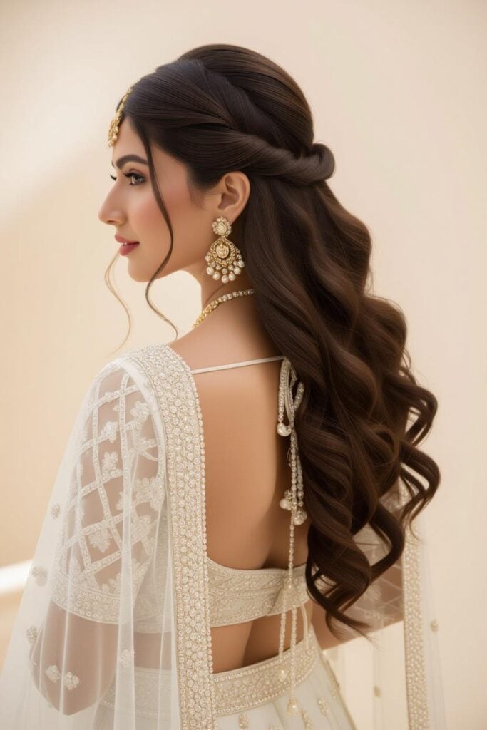 Bridal Hairstyles for Indian Weddings in 2025: Perfect Hair Styles on Lehenga, Saree & Gown Ethereal Butterfly Pearl Waves