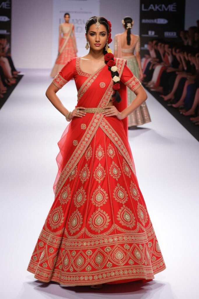 Bridal Hairstyles for Indian Weddings in 2025: Perfect Hair Styles on Lehenga, Saree & Gown Full Bloom Rose Long Gajra Braid