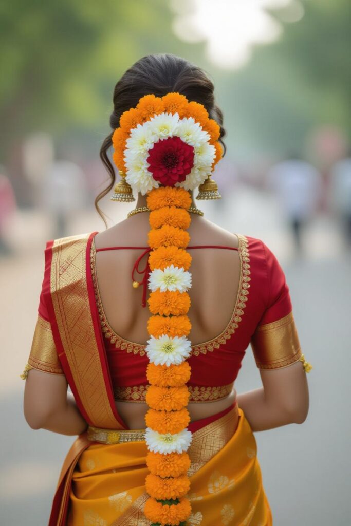 Bridal Hairstyles for Indian Weddings in 2025: Perfect Hair Styles on Lehenga, Saree & Gown Overflowing Floral Gajra Bun