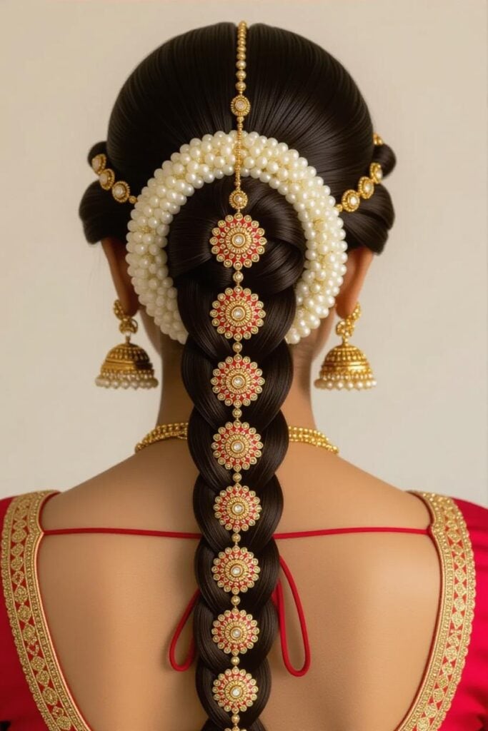 Bridal Hairstyles for Indian Weddings in 2025: Perfect Hair Styles on Lehenga, Saree & Gown Parandi Infused Long Choti