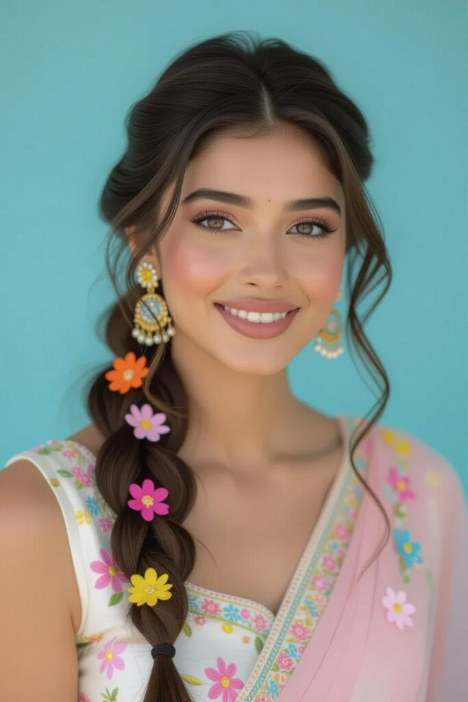 Bridal Hairstyles for Indian Weddings in 2025: Perfect Hair Styles on Lehenga, Saree & Gown Pastel Phool Fun Long Twist