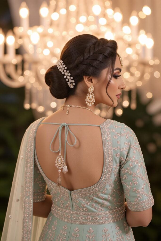 Bridal Hairstyles for Indian Weddings in 2025: Perfect Hair Styles on Lehenga, Saree & Gown Sleek Veil Accessorized Bun