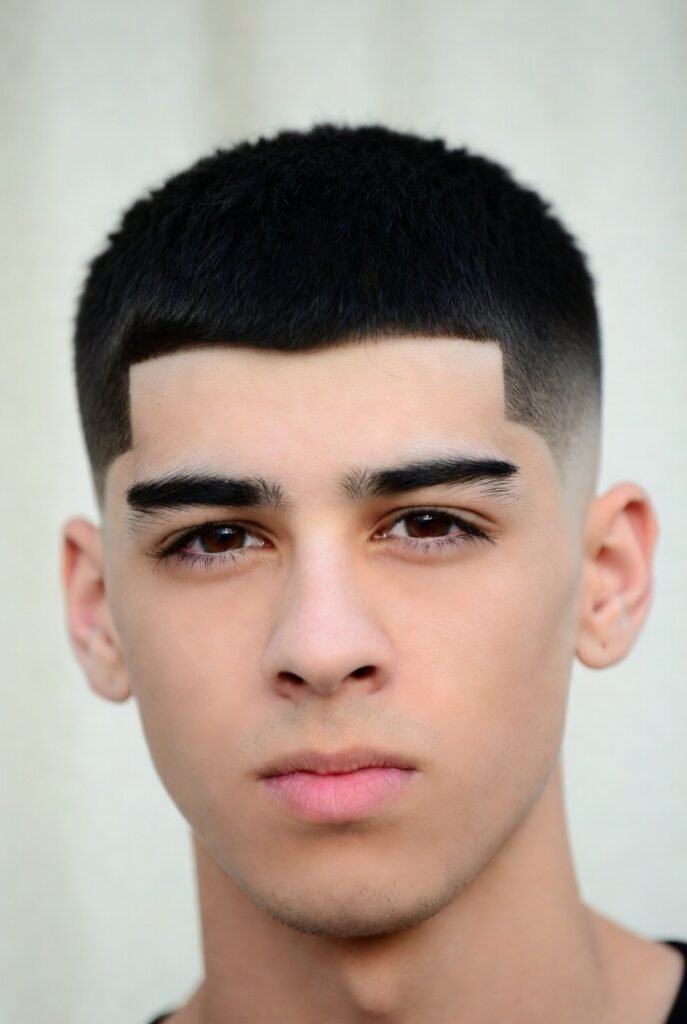 Mid-fade crew cut for men – #3-1 smooth transition, round balance.