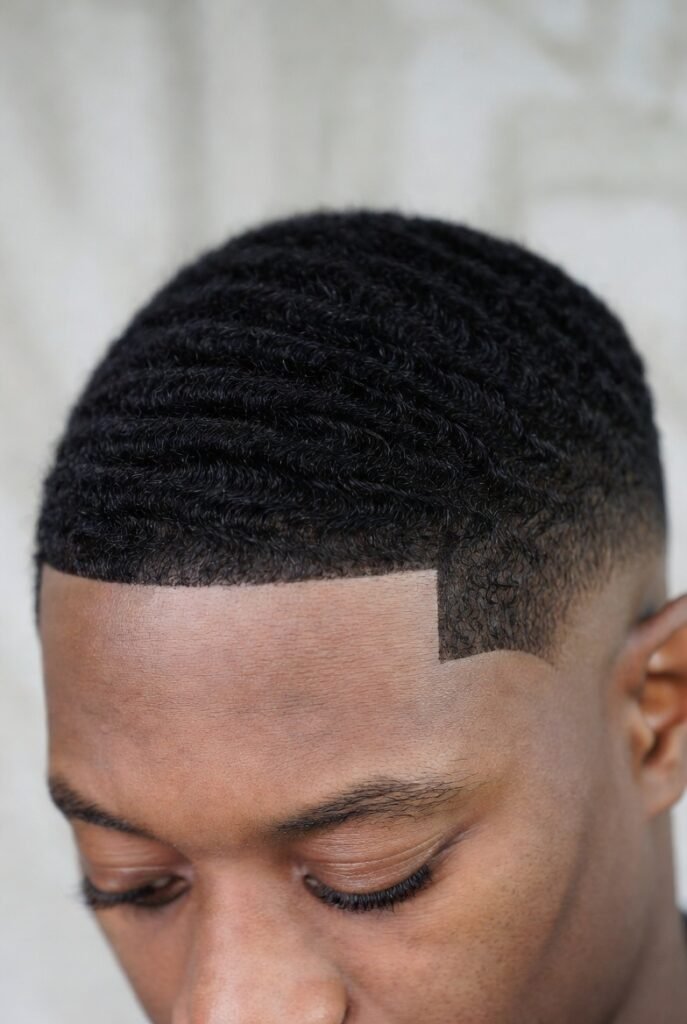 Skin-fade crew cut for men 2025 – #4 top bald sides, square contrast.