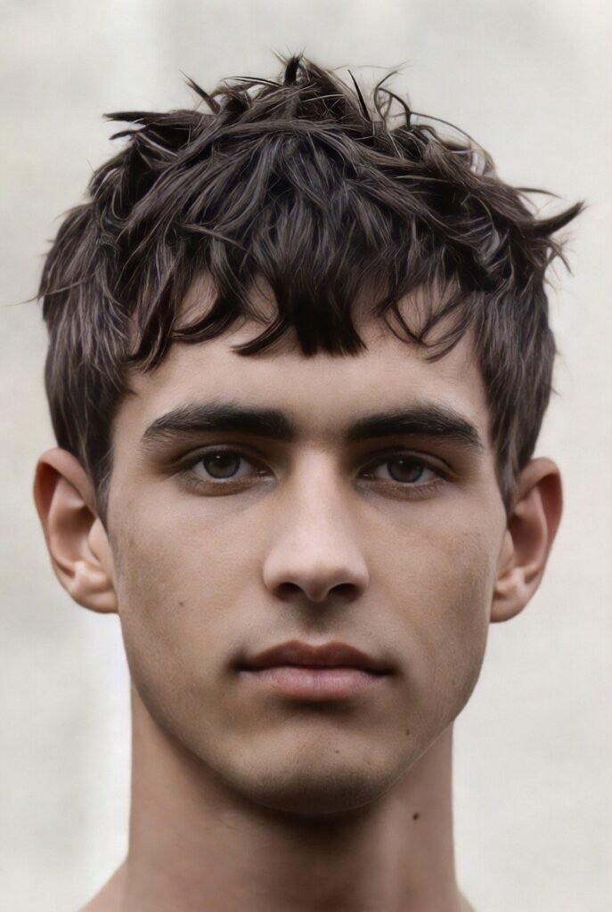 Textured crew cut for men 2025 – #4 layered top, oval volume boost.