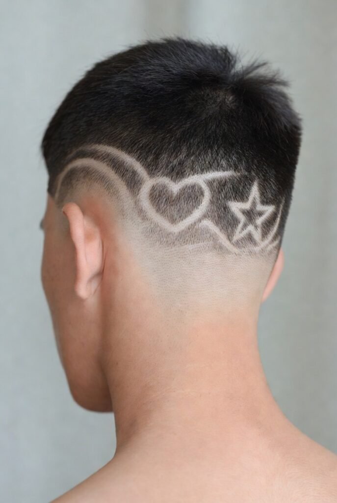 Undercut patterns buzz cut for men – shaved symbols storytelling edgy