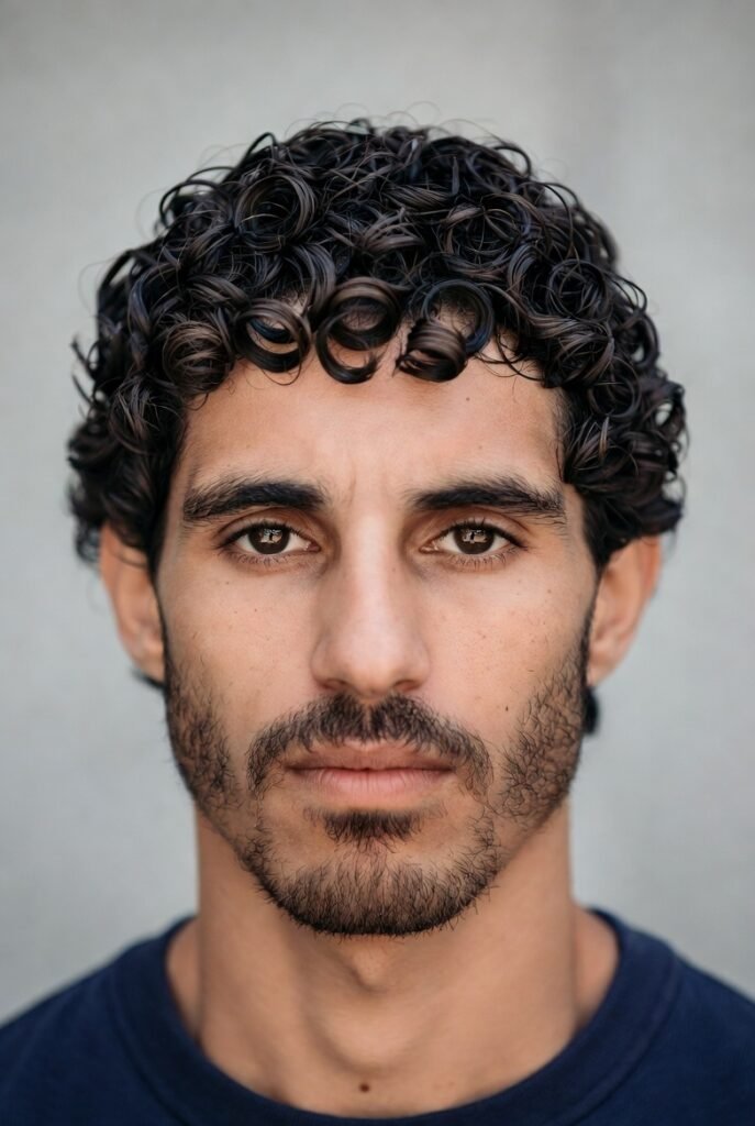 Wavy crew cut for men – #4 defined curls, round textured bounce.