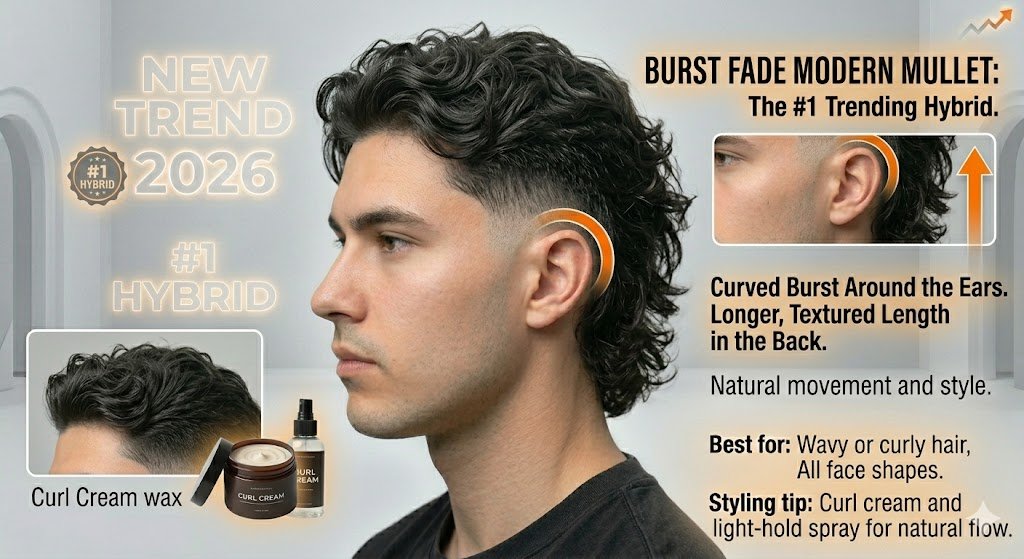 Burst Fade Modern Mullet